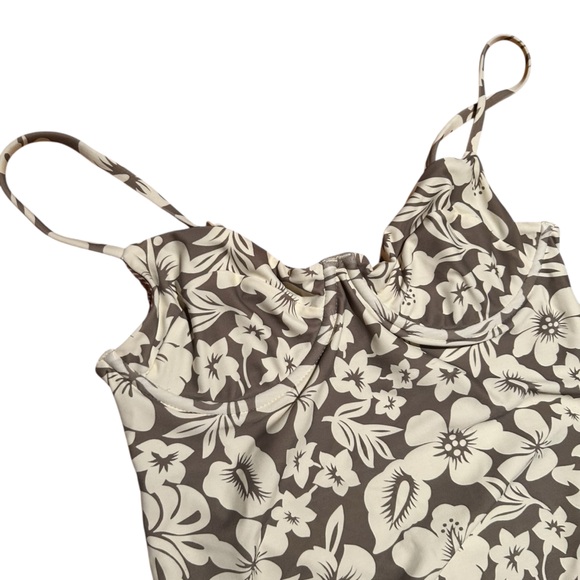 acacia swimwear marlow one piece in cream and tan floral print - Picture 2 of 6